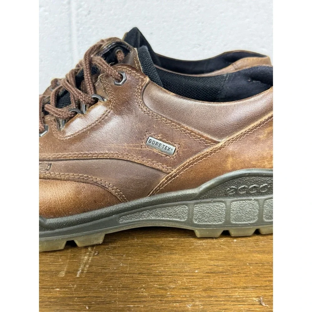 Ecco Track 25 Low Goretex GTX Brown Leather Hiking Shoes Mens‎ Size US 11